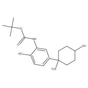 tert-butyl N-[5-(1-amino-4-hydroxycyclohexyl)-2-hydroxyphenyl]carbamate结构式