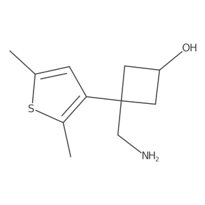 3-(Aminomethyl)-3-(2,5-dimethylthiophen-3-yl)cyclobutan-1-ol结构式