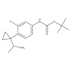 tert-butyl N-{4-[1-(1-aminoethyl)cyclopropyl]-3-fluorophenyl}carbamate结构式