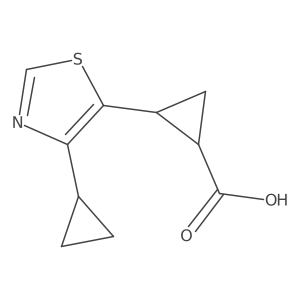 2-(4-Cyclopropyl-1,3-thiazol-5-yl)cyclopropane-1-carboxylic acid结构式