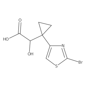 2-[1-(2-Bromo-1,3-thiazol-4-yl)cyclopropyl]-2-hydroxyacetic acid Structure
