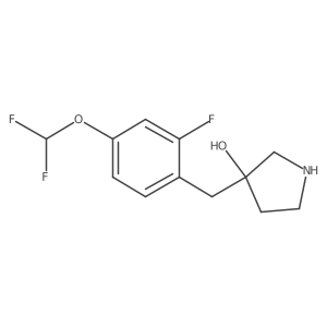 3-{[4-(Difluoromethoxy)-2-fluorophenyl]methyl}pyrrolidin-3-ol Structure