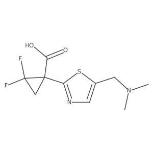 1-{5-[(Dimethylamino)methyl]-1,3-thiazol-2-yl}-2,2-difluorocyclopropane-1-carboxylic acid Structure