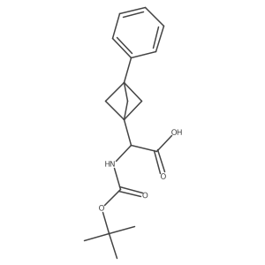 2-{[(Tert-butoxy)carbonyl]amino}-2-{3-phenylbicyclo[1.1.1]pentan-1-yl}acetic acid结构式