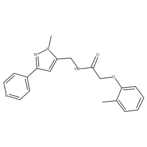 N-{[1-methyl-3-(pyridin-4-yl)-1H-pyrazol-5-yl]methyl}-2-(2-methylphenoxy)acetamide结构式
