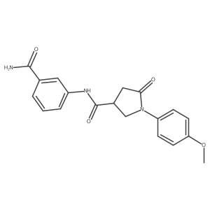 N-(3-Carbamoylphenyl)-1-(4-methoxyphenyl)-5-oxopyrrolidine-3-carboxamide Structure
