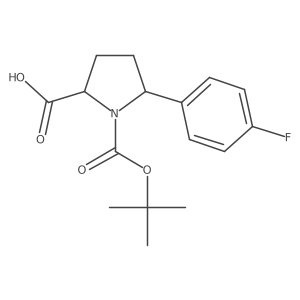 1-[(Tert-butoxy)carbonyl]-5-(4-fluorophenyl)pyrrolidine-2-carboxylic acid结构式