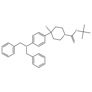 N,N-Dibenzyl-4-(1-Boc-4-fluoro-4-piperidyl)aniline结构式