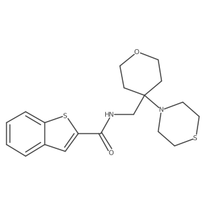 N-{[4-(thiomorpholin-4-yl)oxan-4-yl]methyl}-1-benzothiophene-2-carboxamide Structure