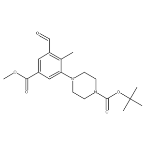 Tert-butyl 4-[3-formyl-5-(methoxycarbonyl)-2-methylphenyl]piperazine-1-carboxylate结构式