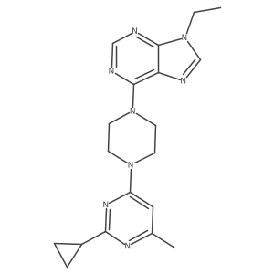 6-[4-(2-cyclopropyl-6-methylpyrimidin-4-yl)piperazin-1-yl]-9-ethyl-9H-purine结构式