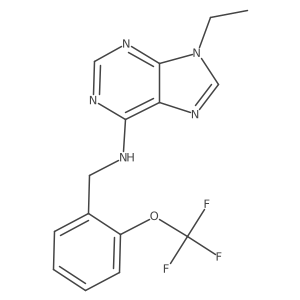 9-ethyl-N-{[2-(trifluoromethoxy)phenyl]methyl}-9H-purin-6-amine Structure