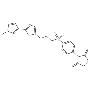 4-(2,5-dioxopyrrolidin-1-yl)-N-{2-[5-(1-methyl-1H-pyrazol-4-yl)thiophen-2-yl]ethyl}benzene-1-sulfonamide Structure