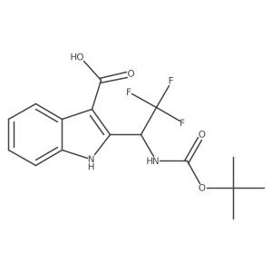 2-(1-((Tert-butoxycarbonyl)amino)-2,2,2-trifluoroethyl)-1H-indole-3-carboxylic acid Structure