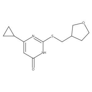 6-Cyclopropyl-2-{[(oxolan-3-yl)methyl]sulfanyl}-3,4-dihydropyrimidin-4-one Structure