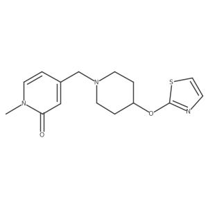 1-Methyl-4-{[4-(1,3-thiazol-2-yloxy)piperidin-1-yl]methyl}-1,2-dihydropyridin-2-one结构式