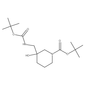 Tert-butyl 3-({[(tert-butoxy)carbonyl]amino}methyl)-3-hydroxypiperidine-1-carboxylate Structure