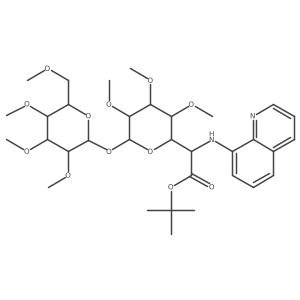 tert-Butyl (S)-2-(quinolin-8-ylamino)-2-((2R,3R,4S,5R,6R)-3,4,5-trimethoxy-6-(((2R,3R,4S,5R,6R)-3,4,5-trimethoxy-6-(methoxymethyl)tetrahydro-2H-pyran-2-yl)oxy)tetrahydro-2H-pyran-2-yl)acetate Structure