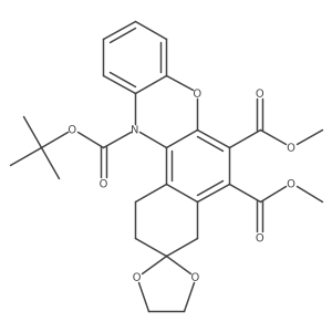 12-(1,1-Dimethylethyl) 5,6-dimethyl 1,4-dihydrospiro[12H-benzo[a]phenoxazine-3(2H),2a(2)-[1,3]dioxolane]-5,6,12-tricarboxylate Structure