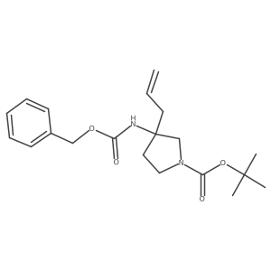 Tert-butyl 3-{[(benzyloxy)carbonyl]amino}-3-(prop-2-en-1-yl)pyrrolidine-1-carboxylate结构式