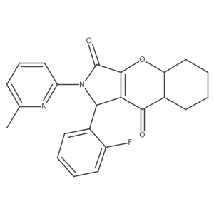 1-(2-fluorophenyl)-2-(6-methylpyridin-2-yl)-4a,5,6,7,8,8a-hexahydro-1H-chromeno[2,3-c]pyrrole-3,9-dione结构式