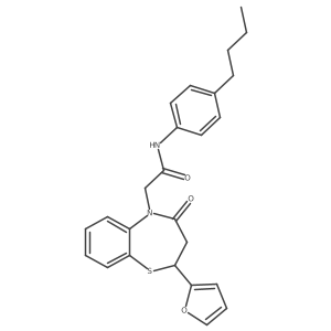 N-(4-butylphenyl)-2-(2-(furan-2-yl)-4-oxo-3,4-dihydrobenzo[b][1,4]thiazepin-5(2H)-yl)acetamide Structure