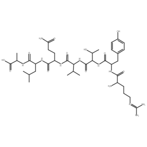 N~5~-(Diaminomethylidene)-D-ornithyl-D-tyrosyl-D-threonyl-D-valyl-D-glutaminyl-D-leucyl-D-alanine结构式