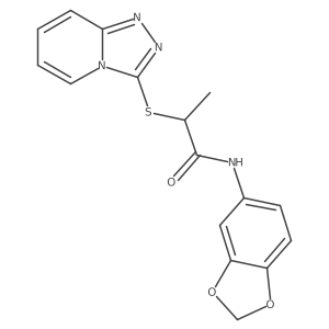 N-(1,3-benzodioxol-5-yl)-2-([1,2,4]triazolo[4,3-a]pyridin-3-ylsulfanyl)propanamide Structure