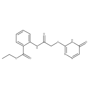 Ethyl 2-({[(5-oxo-4,5-dihydro-1,2,4-triazin-3-yl)sulfanyl]acetyl}amino)benzoate Structure