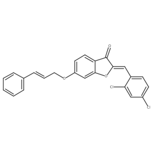 (2Z)-2-(2,4-dichlorobenzylidene)-6-{[(2E)-3-phenylprop-2-en-1-yl]oxy}-1-benzofuran-3(2H)-one结构式