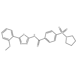 N-(5-(2-(methylthio)phenyl)-1,3,4-oxadiazol-2-yl)-4-(pyrrolidin-1-ylsulfonyl)benzamide Structure