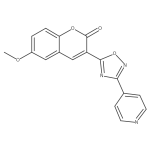 6-methoxy-3-[3-(pyridin-4-yl)-1,2,4-oxadiazol-5-yl]-2H-chromen-2-one结构式