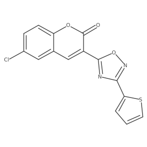 6-chloro-3-[3-(thiophen-2-yl)-1,2,4-oxadiazol-5-yl]-2H-chromen-2-one Structure