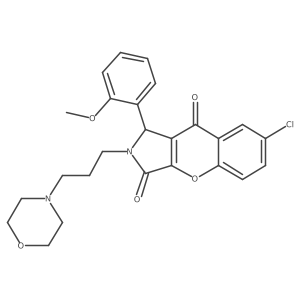 7-Chloro-1-(2-methoxyphenyl)-2-(3-morpholinopropyl)-1,2-dihydrochromeno[2,3-c]pyrrole-3,9-dione结构式