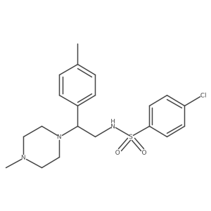 4-chloro-N-(2-(4-methylpiperazin-1-yl)-2-(p-tolyl)ethyl)benzenesulfonamide结构式