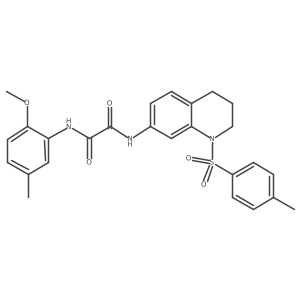 N1-(2-methoxy-5-methylphenyl)-N2-(1-tosyl-1,2,3,4-tetrahydroquinolin-7-yl)oxalamide结构式