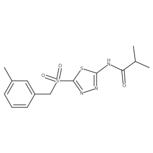 2-methyl-N-[(2E)-5-[(3-methylbenzyl)sulfonyl]-1,3,4-thiadiazol-2(3H)-ylidene]propanamide Structure