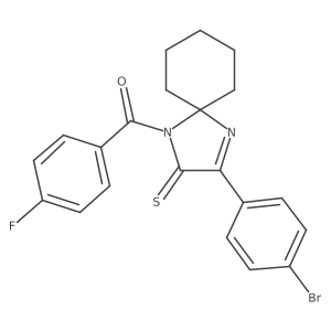 3-(4-Bromophenyl)-1-(4-fluorobenzoyl)-1,4-diazaspiro[4.5]dec-3-ene-2-thione Structure