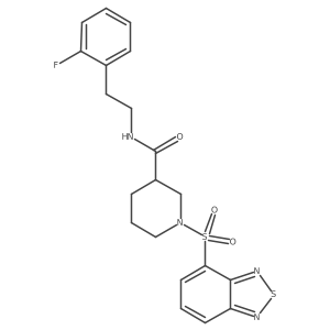 1-(2,1,3-benzothiadiazol-4-ylsulfonyl)-N-[2-(2-fluorophenyl)ethyl]-3-piperidinecarboxamide结构式