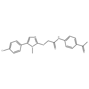 N-(4-acetylphenyl)-2-((5-(4-chlorophenyl)-1-methyl-1H-imidazol-2-yl)thio)acetamide结构式