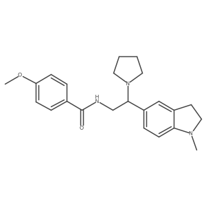 4-methoxy-N-(2-(1-methylindolin-5-yl)-2-(pyrrolidin-1-yl)ethyl)benzamide结构式