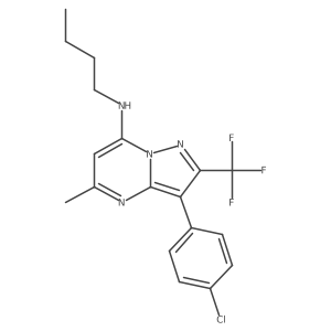 N-butyl-3-(4-chlorophenyl)-5-methyl-2-(trifluoromethyl)pyrazolo[1,5-a]pyrimidin-7-amine结构式