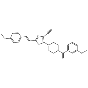 (E)-5-(4-(3-methoxybenzoyl)piperazin-1-yl)-2-(4-methoxystyryl)oxazole-4-carbonitrile Structure
