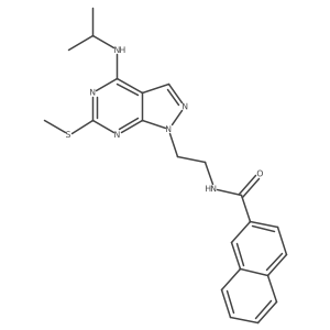 N-(2-(4-(isopropylamino)-6-(methylthio)-1H-pyrazolo[3,4-d]pyrimidin-1-yl)ethyl)-2-naphthamide Structure