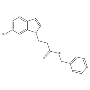 3-(6-bromo-1H-indol-1-yl)-N-(pyridin-4-ylmethyl)propanamide结构式