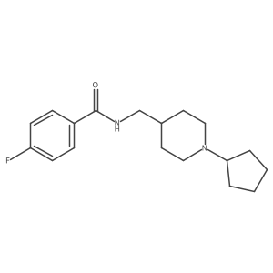 N-[(1-cyclopentylpiperidin-4-yl)methyl]-4-fluorobenzamide Structure