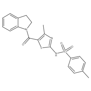 Benzenesulfonamide, N-[5-[(2,3-dihydro-1H-indol-1-YL)carbonyl]-4-methyl-2-thiazolyl]-4-methyl-结构式