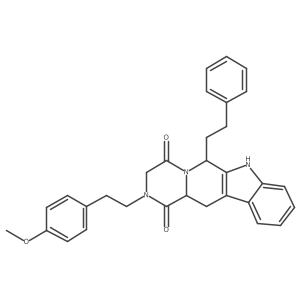 (12aS)-2-(4-methoxyphenethyl)-6-phenethyl-2,3,12,12a-tetrahydropyrazino[1',2':1,6]pyrido[3,4-b]indole-1,4(6H,7H)-dione结构式