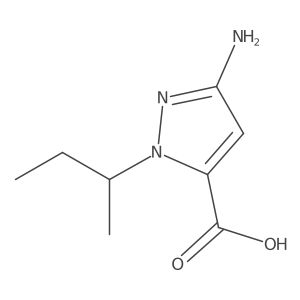 3-amino-1-(butan-2-yl)-1H-pyrazole-5-carboxylic acid结构式
