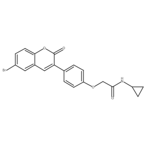 2-[4-(6-bromo-2-oxo-2H-chromen-3-yl)phenoxy]-N-cyclopropylacetamide结构式